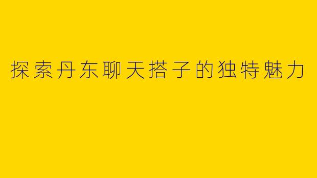 探索丹东聊天搭子的独特魅力