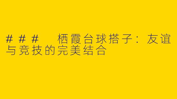 ### 栖霞台球搭子:友谊与竞技的完美结合