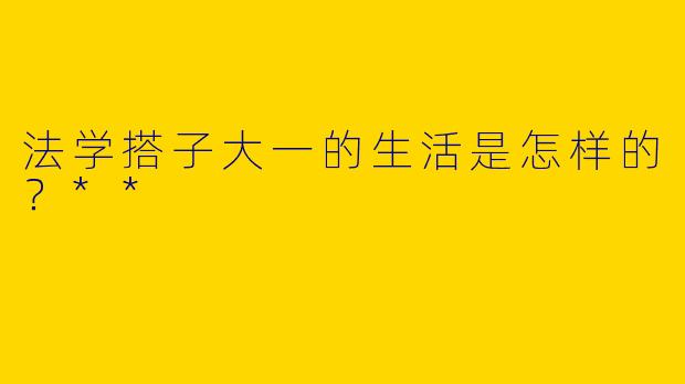 法学搭子大一的生活是怎样的？**