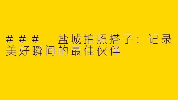 ### 盐城拍照搭子：记录美好瞬间的最佳伙伴