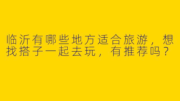 临沂有哪些地方适合旅游，想找搭子一起去玩，有推荐吗？