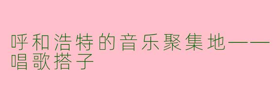 呼和浩特的音乐聚集地——唱歌搭子