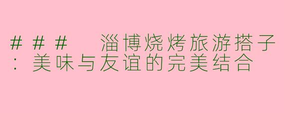 ### 淄博烧烤旅游搭子：美味与友谊的完美结合