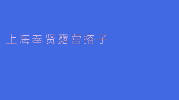 上海奉贤有哪些适合露营的地方?