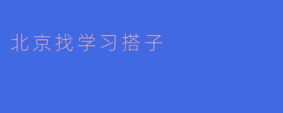 北京找学习搭子