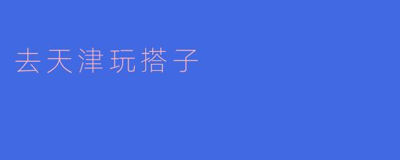 去天津玩，有推荐的搭子吗？  