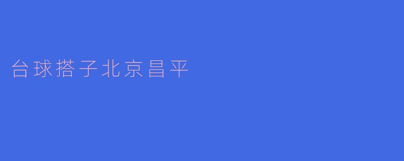 台球搭子北京昌平