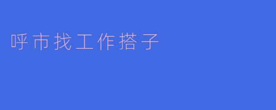 呼市找工作搭子,携手同行共闯职场