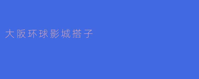 大阪环球影城搭子