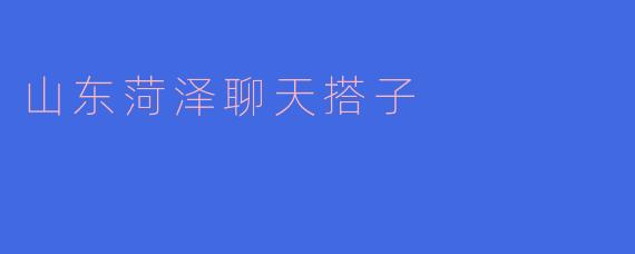 在山东菏泽，如何找到合适的聊天搭子？