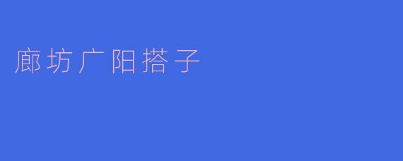 廊坊广阳搭子是什么？  