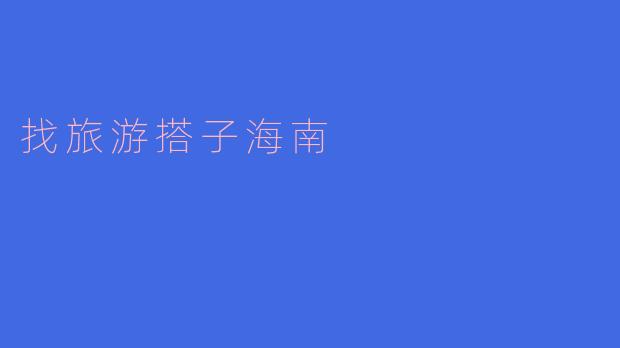 找旅游搭子海南