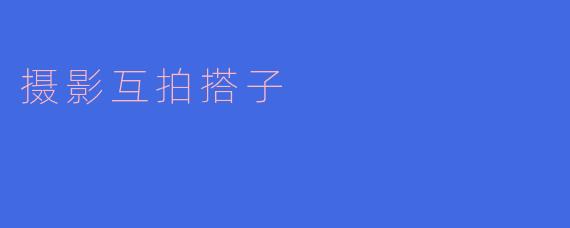 摄影互拍搭子