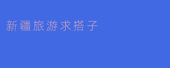 新疆旅游求搭子