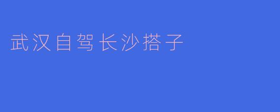 ### 武汉自驾游长沙，寻找美食与风景的完美搭子