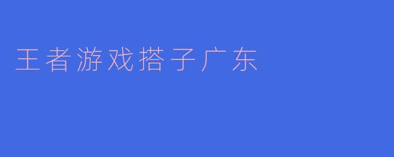 王者游戏搭子广东