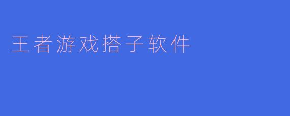 什么是“王者游戏搭子软件”，它有什么功能？