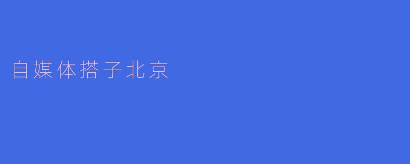 自媒体搭子北京