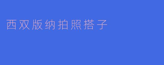 ### 西双版纳拍照搭子：寻找旅行中的灵魂伴侣