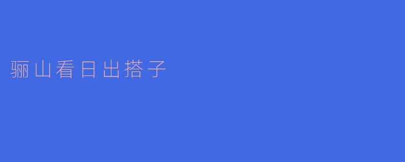 骊山看日出搭子