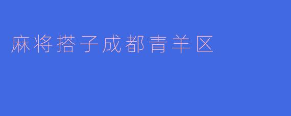麻将搭子成都青羊区