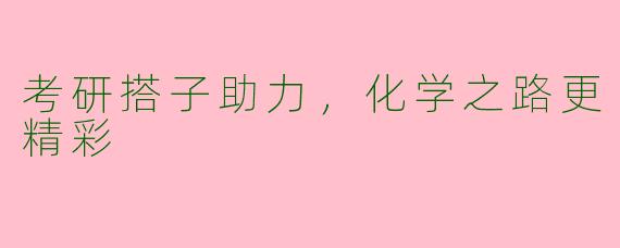 考研搭子助力，化学之路更精彩
