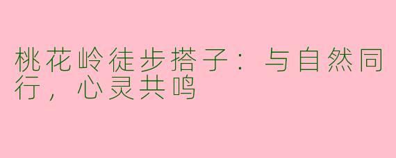 桃花岭徒步搭子：与自然同行，心灵共鸣