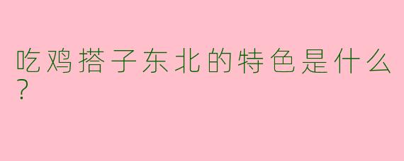 吃鸡搭子东北的特色是什么?