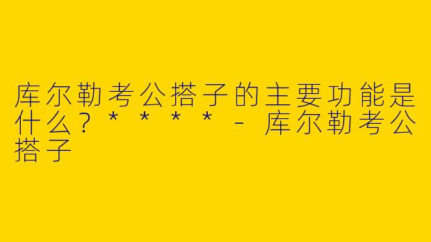 库尔勒考公搭子的主要功能是什么?****