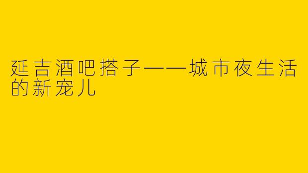 延吉酒吧搭子——城市夜生活的新宠儿