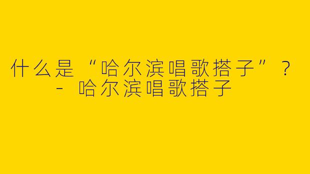 什么是“哈尔滨唱歌搭子”？  