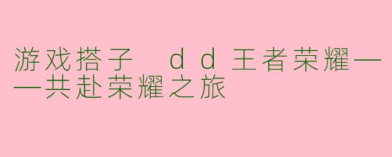 游戏搭子 dd王者荣耀——共赴荣耀之旅