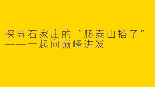 探寻石家庄的“爬泰山搭子”——一起向巅峰进发