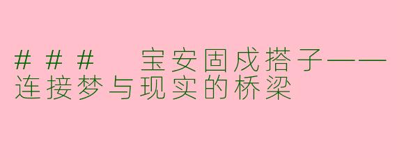 ### 宝安固戍搭子——连接梦与现实的桥梁