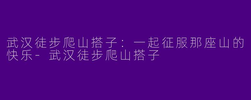 武汉徒步爬山搭子：一起征服那座山的快乐-武汉徒步爬山搭子