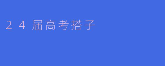 24届高考搭子