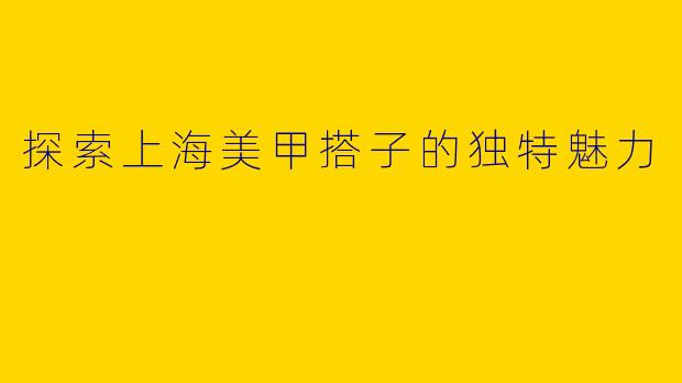 探索上海美甲搭子的独特魅力
