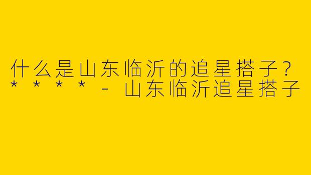 什么是山东临沂的追星搭子？****-山东临沂追星搭子