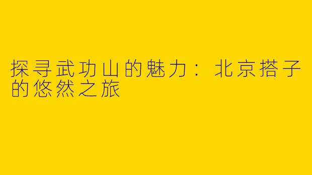 探寻武功山的魅力：北京搭子的悠然之旅