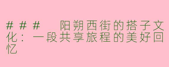 ### 阳朔西街的搭子文化：一段共享旅程的美好回忆