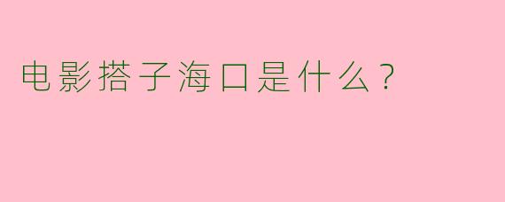 电影搭子海口是什么？