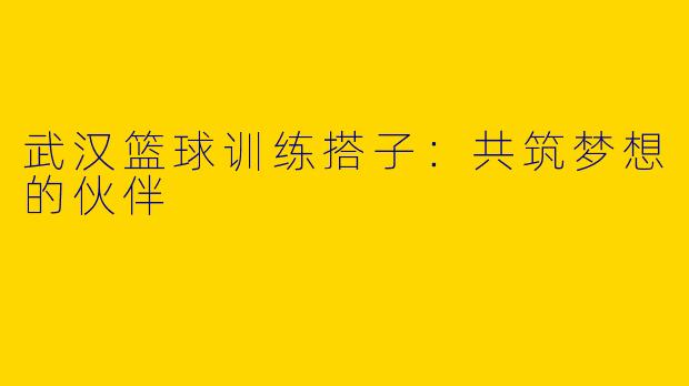 武汉篮球训练搭子:共筑梦想的伙伴