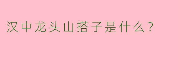 汉中龙头山搭子是什么?