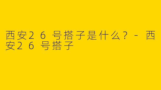 西安26号搭子是什么?