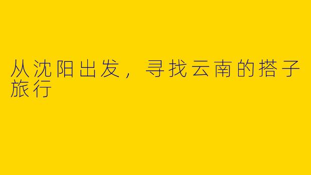 从沈阳出发，寻找云南的搭子旅行
