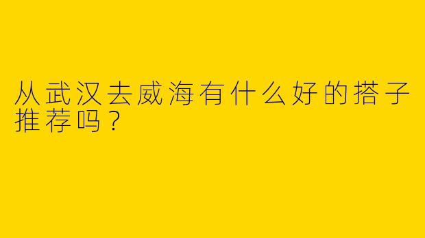 从武汉去威海有什么好的搭子推荐吗？
