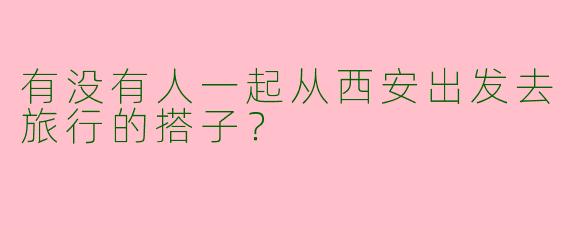 有没有人一起从西安出发去旅行的搭子？