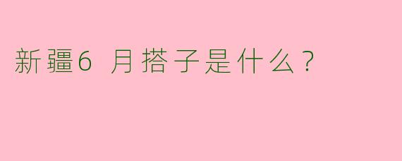 新疆6月搭子是什么？  