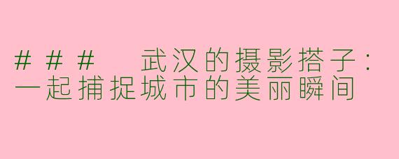 ### 武汉的摄影搭子：一起捕捉城市的美丽瞬间
