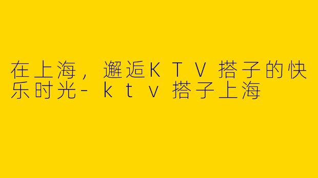 在上海，邂逅KTV搭子的快乐时光-ktv搭子上海